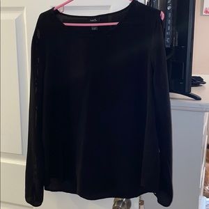 XL long sleeve black blouse